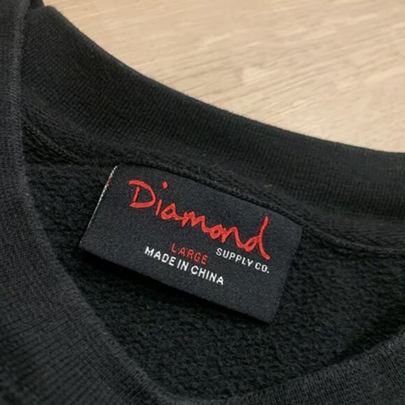 Diamond Supply Co Gem Black Crewneck Sweatshirt Men's Large L Floral Skater - Picture 3 of 4